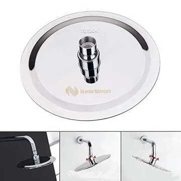NearMoon Rain Shower Head, Ultra-Thin Design-Pressure Boosting, Awesome Some Experience, High Flow Stainless Steel Rainfall Shower Head (8 Inch,Chrome Finish)