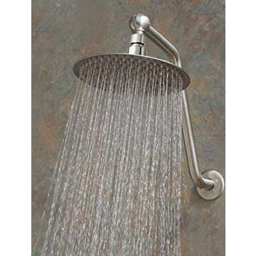 NearMoon Rain Shower Head, Ultra-Thin Design-Pressure Boosting, Awesome Some Experience, High Flow Stainless Steel Rainfall Shower Head (8 Inch,Chrome Finish)