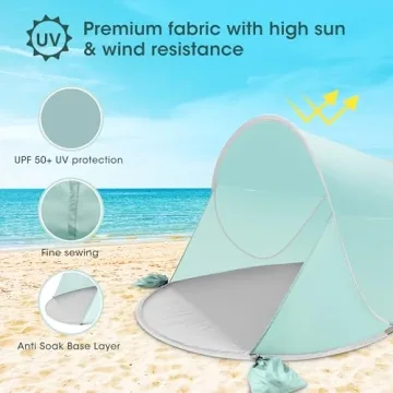 ISILER Pop Up Beach Tent UPF 50+ Windproof Waterproof