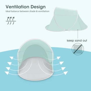 ISILER Pop Up Beach Tent UPF 50+ Windproof Waterproof