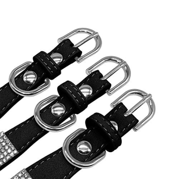 Stylish Pimaodog Rhinestone Dog Collar - Adjustable Soft Suede for Pets