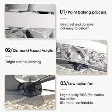 KINDLOV Modern Indoor Flush Mount Ceiling Fan with Lights,Dimmable Low Profile Ceiling Fans with Remote Control,Smart 3 Light Color Change and 6 Speeds for Bedroom Living Room Kitchen,White…