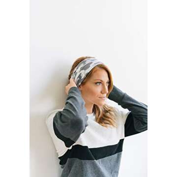 Maven Thread Arctic, Women's Workout Headbands, 4" Thick Non Slip Sweatbands for Exercise, Gym hairband Athletic Workouts and Yoga, 2 Pack