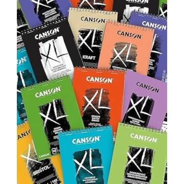 CANSON XL Watercolour 300gsm A5 Paper, Cold Pressed, Spiral Pad Short Side, 30 White Sheets, Ideal for Professional Artists