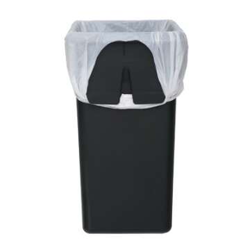 simplehuman 10 Liter / 2.6 Gallon Bathroom Slim Profile Trash Can, Brushed Stainless Steel with Plastic Lid