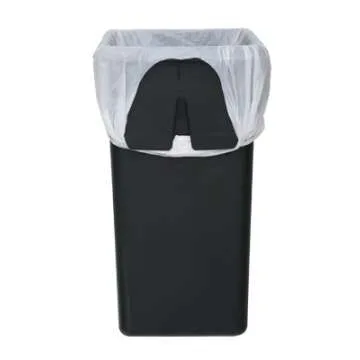 simplehuman 10 Liter / 2.6 Gallon Bathroom Slim Profile Trash Can, Brushed Stainless Steel with Plastic Lid