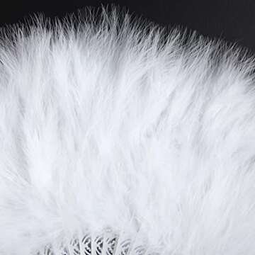 BABEYOND Marabou Feather Fan - Vintage 1920s Flapper Hand Fan for Parties, Weddings & Decor
