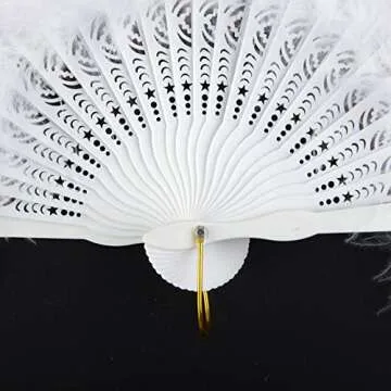 Vintage 1920s Marabou Feather Fan - Elegant Folding Accessory