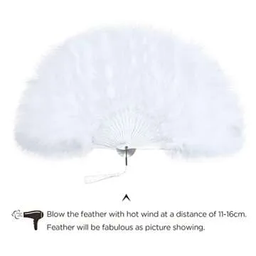 Vintage 1920s Marabou Feather Fan - Elegant Folding Accessory
