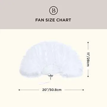 Vintage 1920s Marabou Feather Fan - Elegant Folding Accessory