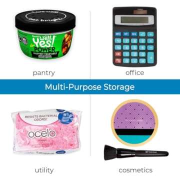 iDesign Linus Stacking Organizer Bins for Kitchen, Pantry, Office, Bathroom - Set of 6, Medium-Clear