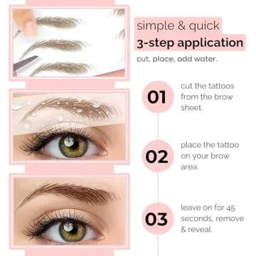 Brows by Bossy Studio & Co Temporary Eyebrow Tattoos Waterproof Eyebrow Stickers, False Tattoos Hair Like Peel Off Instant Transfer Brow natural brown