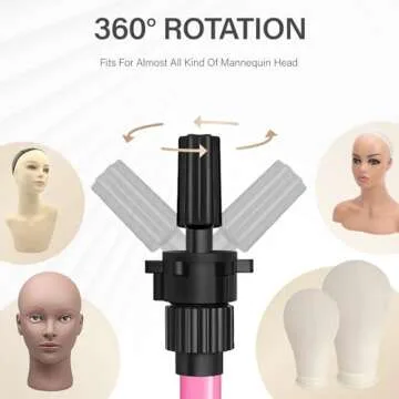ZQIAN BEAUTY MINI Wig Stand Tripod for Hairstyling