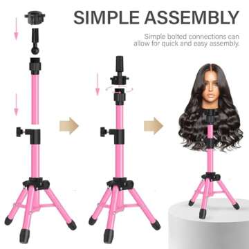 ZQIAN BEAUTY MINI Wig Stand Tripod for Hairstyling
