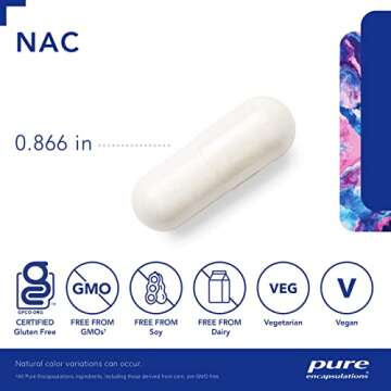 Pure Encapsulations NAC 600 mg Lung Health & Immune Support