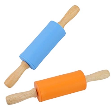 Koogel 9 Inch Mini Rolling Pin Set - Safe, Fun Baking Tool for Kids