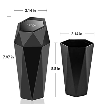 BONGFUN Mini Leakproof Car Trash Can for Clean Vehicle