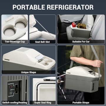 PUNEDA 12V Car Refrigerator Cooler Warmer Portable Camping Fridge