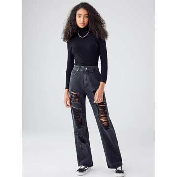 CIDER Turtle Necks Tops for Women Long Sleeve Shirts Mock Neck Solid Basic Tee Slim Fit Soft Base Layer Fall Tops: Black, S