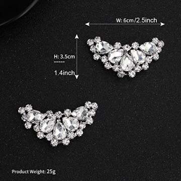 Lauthen.S 1 Pair Rhinestone Wedding Shoe Clips Bride Party Pumps Shoe Decoration(Style J)