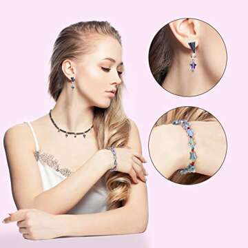 OIIKI 200 PCS Acrylic Star Shape Beads, Star Shape Charming Beads, Clear Acrylic 10mm Colorful Beads for DIY Jewelry Craft Making Necklace Bracelet Supplies