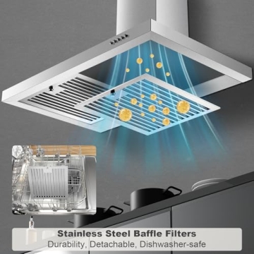 Zomagas 30" Stainless Steel Wall Mount Range Hood