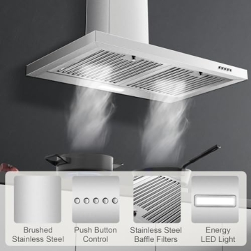 Zomagas 30" Stainless Steel Wall Mount Range Hood