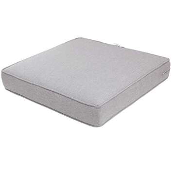 QILLOWAY Outdoor/Indoor Deep Seat Cushions for Patio Furniture, Lawn Chair Cushion 24 x 24 inch,All Weather(Silver/Grey)