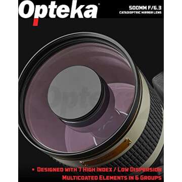 Opteka 500mm f/6.3 Telephoto Mirror Lens for Sony Cameras