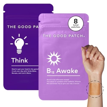 The Good Patch Weekday Hustle Duo, Natural Patches, B12 Patches Awake with Caffeine and Vitamin B12 ...