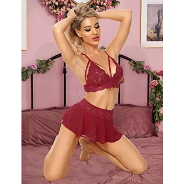 Garter Belt Lingerie Set for Women - Sexy 3 Piece Ensemble