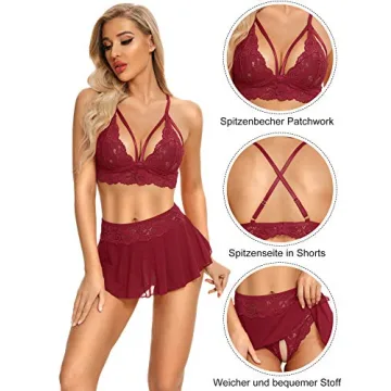 Garter Belt Lingerie Set for Women - Sexy 3 Piece Ensemble