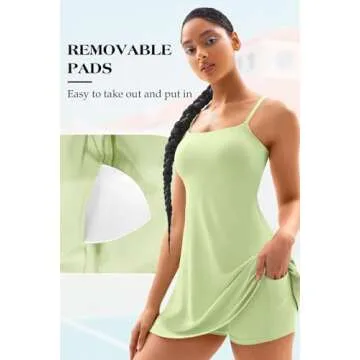 Vertvie Women's Tennis Dress - Backless Sports Dress with Pockets & Built-in Bra