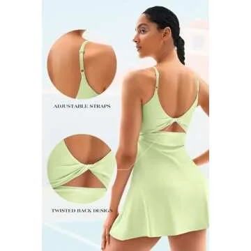 Vertvie Backless Tennis Dress with Built-in Bra and Shorts