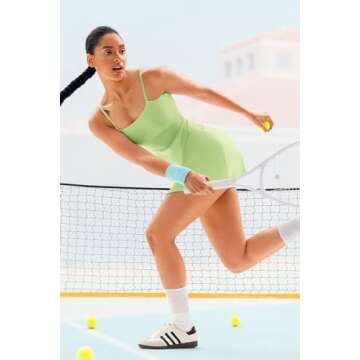 Vertvie Backless Tennis Dress with Built-in Bra and Shorts