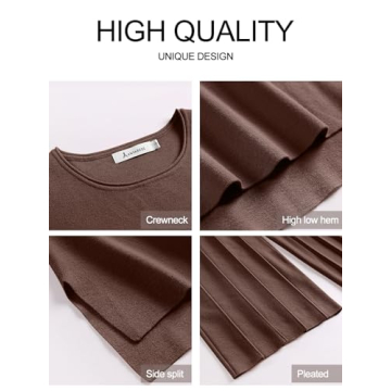 ANRABESS Women’s Stylish 2 Piece Knit Lounge Set Coffee