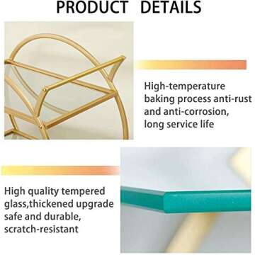 MAIKAILUN Bar Cart with 2 Mirrored Shelves, Modern Metal Bar Serving Cart with Locking Caster Wheels and Handle, Gold Round Bar Carts for The Home,Kitchen,Club,Living Room(28.34''W14.96''D31''H)