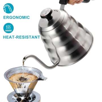 OAMCEG Gooseneck Pour Over Kettle with Thermometer