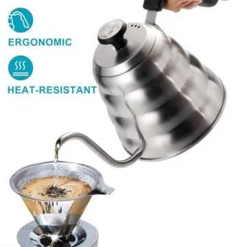 OAMCEG Gooseneck Pour Over Kettle with Thermometer