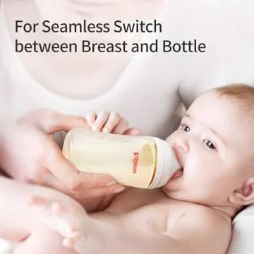 Pigeon PPSU Nursing Baby Bottle Wide Neck, Anti-Colic, Streamlined Body, Natural Feel, Easy to Clean, 5.4 Oz(Pack of 2), Includes 2pcs SS Nipples (0m+)