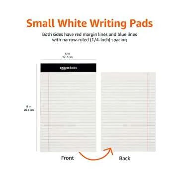 Amazon Basics Narrow Ruled Note Pad 12-Pack 5x8