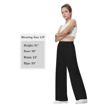 Stylish EXARUS 3 Pack Girls Wide Leg Pants - Comfortable & Versatile