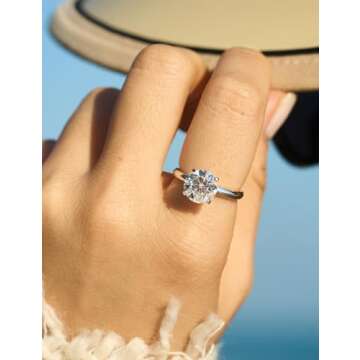 IMOLOVE Moissanite 3ct Engagement Ring - Affordable Sparkle
