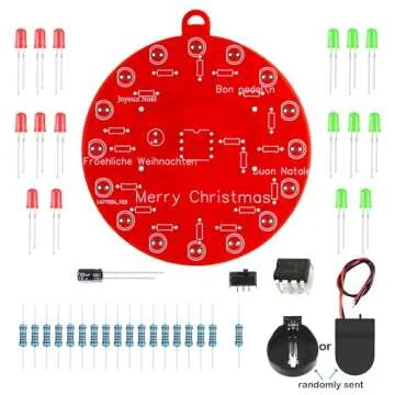 Beginner Learn to Solder Fun Kit : LED Christmas Tree Decoration Soldering Kit Red and Green LEDs Blinking （2 Sets）