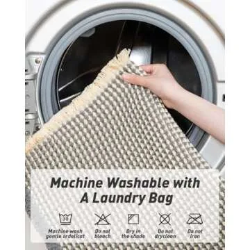 Upgraded Waffle Runner Rug Super Absorbent Non Slip Bath Mats for Bathroom Washable Bathroom Runner Rug with Tassels, Ideal for Hallway Bedroom Laundry Room, Dark Grey & Yellow, 2' x 6'(24" x 72")