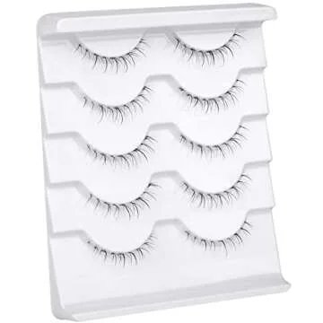 False Eyelashes Bottom Lashes Wispy Natural DIY Fake Eye Lashes Clear Band Mink Lashes Reusable Soft Handmade Lashes Pack