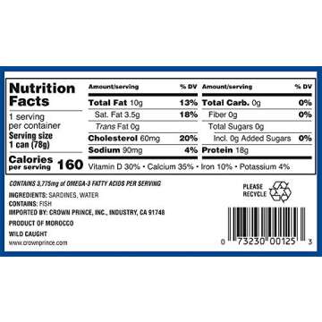Ocean Prince Sardines in Water, 4.25-Ounce Cans (Pack of 12) (packaging may vary)