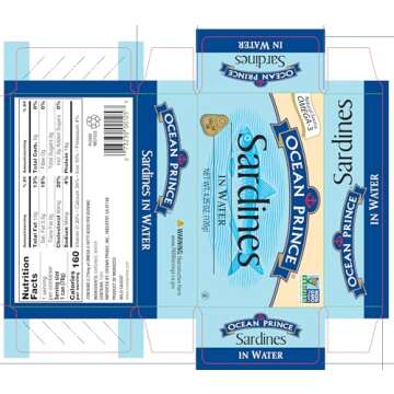 Ocean Prince Sardines in Water, 4.25-Ounce Cans (Pack of 12) (packaging may vary)