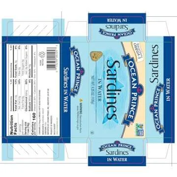 Ocean Prince Sardines in Water, 4.25-Ounce Cans (Pack of 12) (packaging may vary)