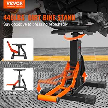 VEVOR Dirt Bike Lift Stand, Motorcycle Jack Lift Stand 440 lbs Capacity and Hydraulic Lift Operation...